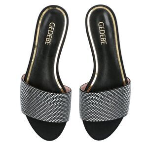 Gedebe Women's Cassis Embellished Slide Sandals, New, Size 38